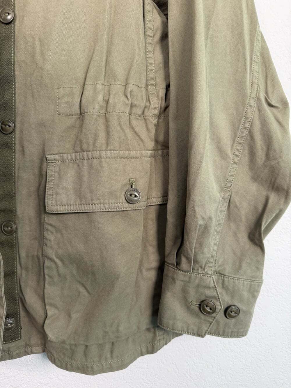 Rag And Bone Mazie Cotton-gabardine Jacket Size Large Olive Green Utility Coat - Picture 5 of 16